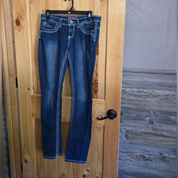Red Rivet Womens Jr Size 5 Dark Wash Low Rise Skinny Leg Denim Jeans - Picture 1 of 8